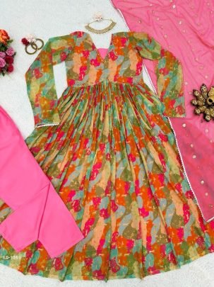 Havy Faux Georgette febric and Digital print  Designer Nayra Cut Suit