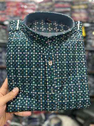 Heavy Banglori Silk Rama Kurta And Pyjama