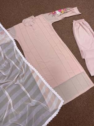 Heavy Collection Skin Colour Top Bottom With Fancy Dupatta