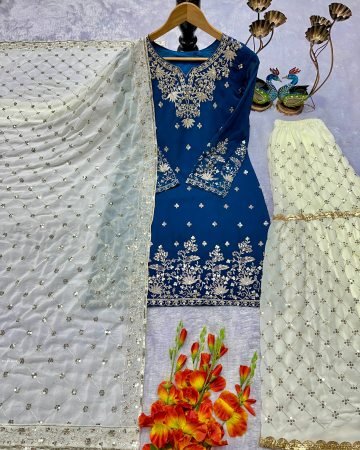 Heavy Embroidered Gharara Set For Women