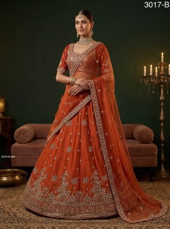 Heavy Embroidered Work Silk Lehenga for Wedding
