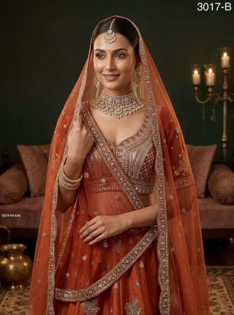 Heavy Embroidered Work Silk Lehenga for Wedding