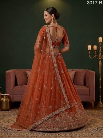 Heavy Embroidered Work Silk Lehenga for Wedding