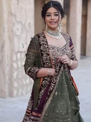 Heavy Embroidery Georgette Sharara Suit