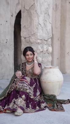 Heavy Embroidery Georgette Sharara Suit
