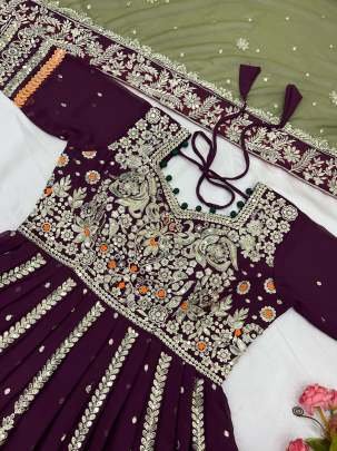 Heavy Embroidery Georgette Sharara Suit