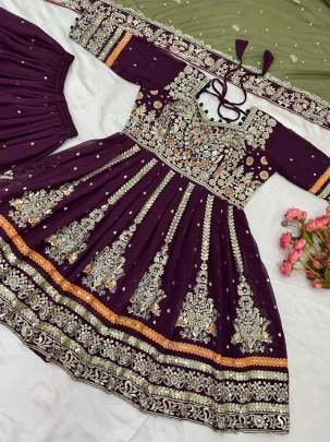 Heavy Embroidery Georgette Sharara Suit