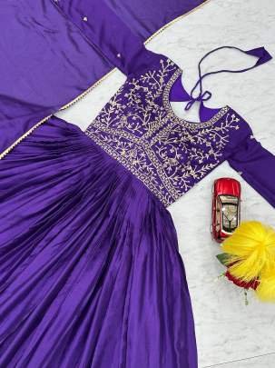 Heavy Embroidery Work Chinon Gown