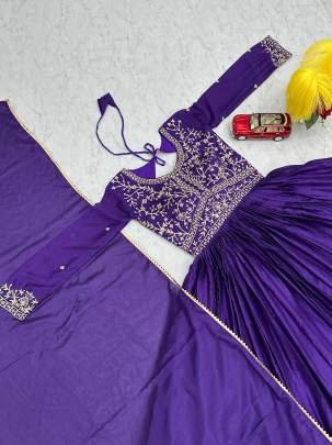 Heavy Embroidery Work Chinon Gown