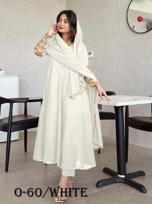 Heavy Faux Georgette White Gown