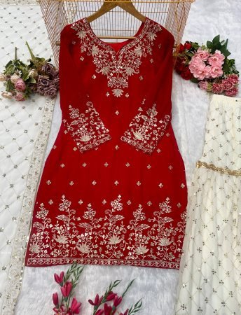 Heavy Georgette Embroidered Gharara Suit Set