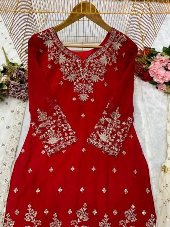Heavy Georgette Embroidered Gharara Suit Set