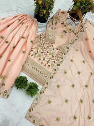 Heavy Jalpari Cotton Cream Colour Palazzo Suit