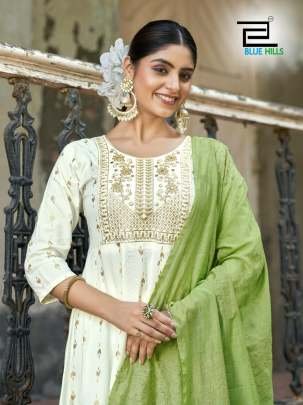 Heavy Rayon Embroidery Work 3 Pices Catalog By Blue Hill