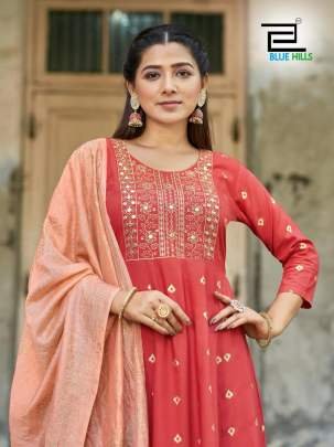Heavy Rayon Embroidery Work 3 Pices Catalog By Blue Hill