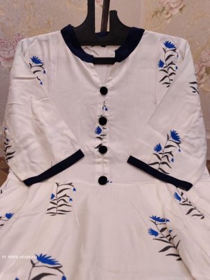 Heavy Rayon Floral Printed Anarkali Kurti Palazzo Set