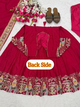 Heavy Red  Crepe Silk Embroidered Anarkali Suit Set