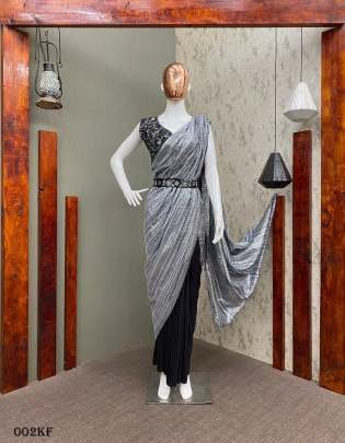Heavy Saburi Silk Sequence Embroidered Designer Saree With Blouse