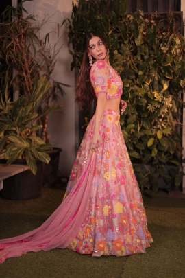 Heavy Soft Net Sequence Work Baby Pink Lehenga Choli Dupatta