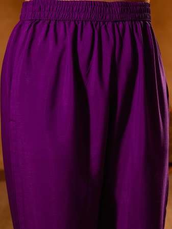 Heavy Work  Purple  Colour Ready Made Suit