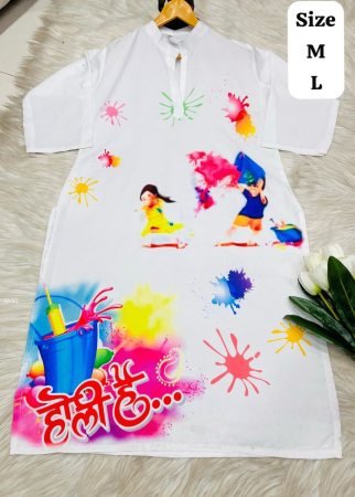 Holi Hai Printed Kurti for Ladies