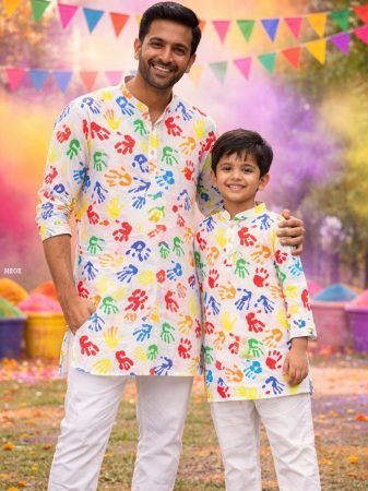 Holi Special Father & Son Kurta 