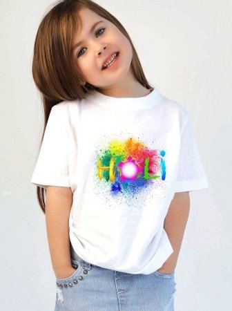 Holi Special Lycra T-shirt For Kids 