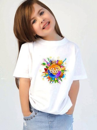 Holi Special Lycra T shirt For Kids 