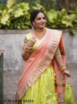 Indian Beautiful Pista Green Jacquard Silk Lehenga Choli