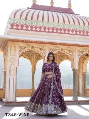 Indian Wine Pure Viscose Lehenga Choli With Dupatta