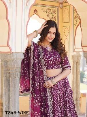 Indian Wine Pure Viscose Lehenga Choli With Dupatta