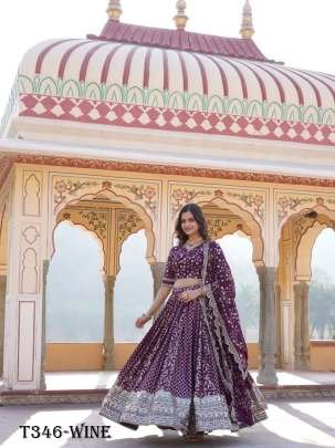 Indian Wine Pure Viscose Lehenga Choli With Dupatta