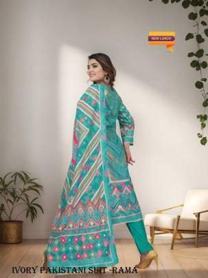 Ivory beautifully digital Print Rama Color Pakistani Suit by fab funda