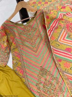 Ivory beautifully digital Print Yellow Color Pakistani Suit by fab funda