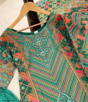 Ivory beautifully digital Print Rama Color Pakistani Suit by fab funda