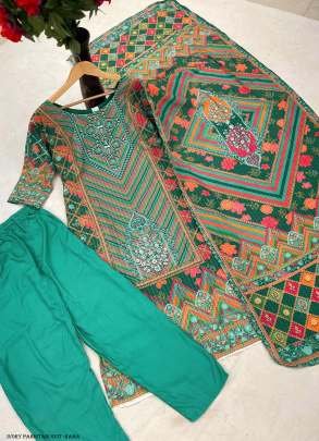 Ivory beautifully digital Print Rama Color Pakistani Suit by fab funda