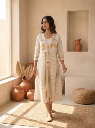 Ivory Two Piece Kurti Set