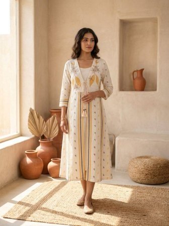Ivory Two Piece Kurti Set