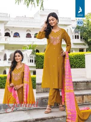 Jamini Musterd Straight Cut Work Roman Silk Kurtis