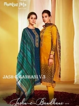 JASH E BANHANI V 3 By Mumtaz Arts Jam Satin Ready Made Suit