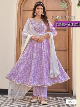Kajal style Fancy Embroidery work Heavy printed Cotton anarkali kurti