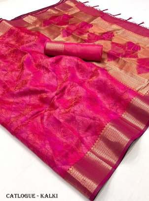 Kalki Wedding Two Tone Organza Weaving Saree