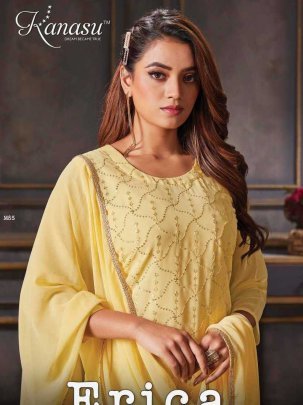 Kanasu Erica Festive Wear Readymade Kurti Sharara And Dupatta 