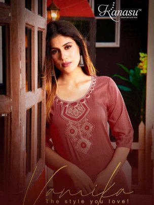 Kanasu Vamika Readymade Straight Fancy Kurti
