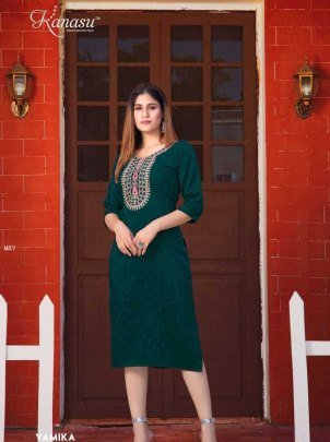 Kanasu Vamika Readymade Straight Fancy Kurti