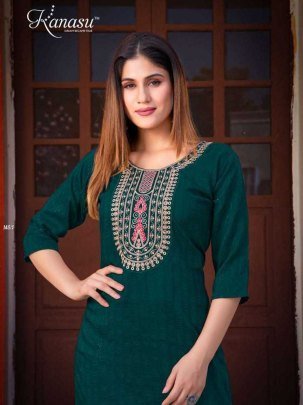 Kanasu Vamika Readymade Straight Fancy Kurti