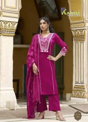 Karissa Present Vaani Beautiful Neck Work Linen Kurtis