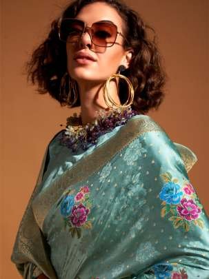 Khalissi Silk Indian Ladies Wedding Wear Satin Silk Saree