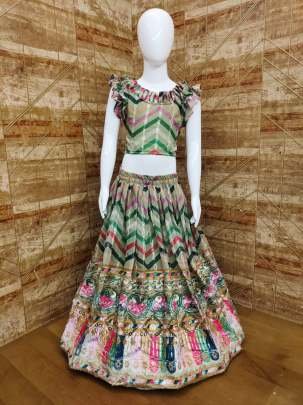 Kids Girls Fairy Look Digital Printed Georgette Lehenga Choli