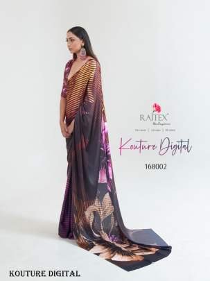 Kouture Digital Satin Silk Japan Creep Saree